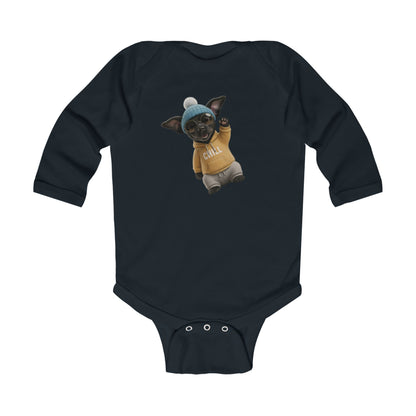 Chill' Puppy Long Sleeve Baby Bodysuit
