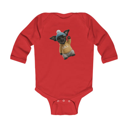 Chill' Puppy Long Sleeve Baby Bodysuit