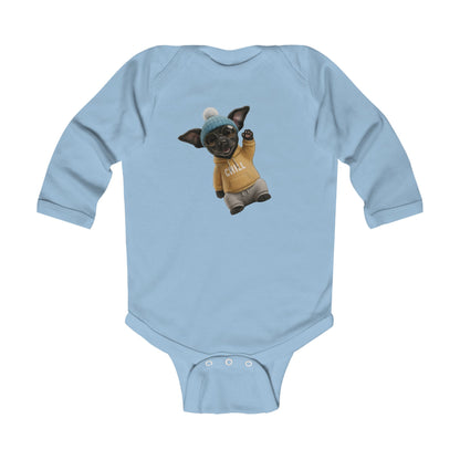Chill' Puppy Long Sleeve Baby Bodysuit