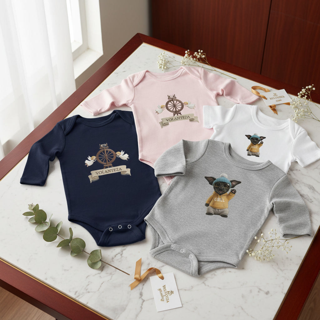 Chill' Puppy Long Sleeve Baby Bodysuit