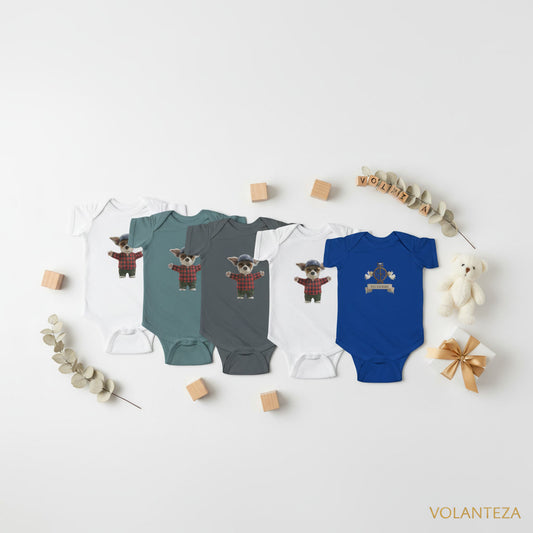 Lumberjack Puppy Long Sleeve Baby Bodysuit