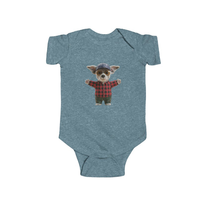 Lumberjack Puppy Long Sleeve Baby Bodysuit